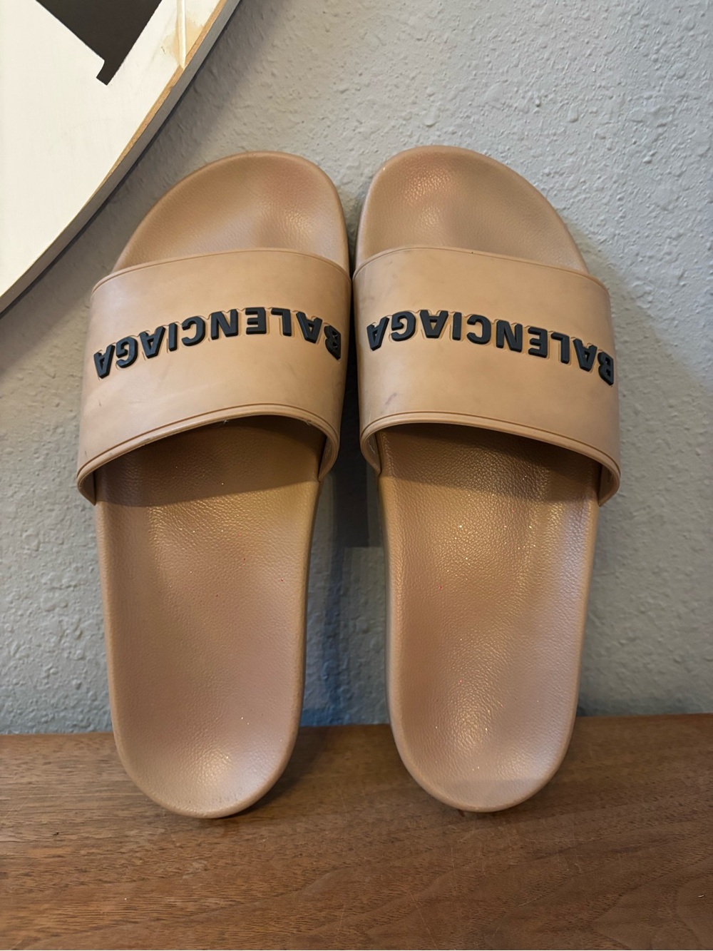 Balenciaga Taupe Pool Slide Sandals Men 10